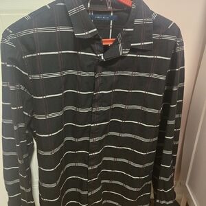 Perry Ellis Black Plaid Men's Shirt